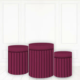 Lofaris Oxblood Red Pedestal Cover Printed Fabric Pillar